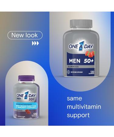 One A Day Men 50 Plus Multivitamin Gummies- Advanced Multivitamin Gummy with Brain Function & Immunity Support Formulated with Vitamins & Minerals for Men 50+ 130 Gummies - Buy Online on SooperMarket.com