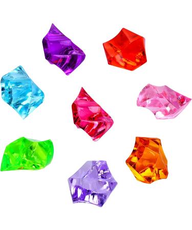 Premium Multicolored Fake Crushed Ice Rock Gems - 180-190pcs | Acrylic Ice Crystals for Kids Toy, Wedding Decor, Crafts - Buy Online on SooperMarket.com