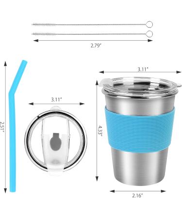Yummy Sam Kids Stainless Steel Cups with Silicone Straws and Spill-proof Lids - 5 Pack 12oz Toddler Tumblers with Heat-insulated Sleeves - Buy Online on SooperMarket.com