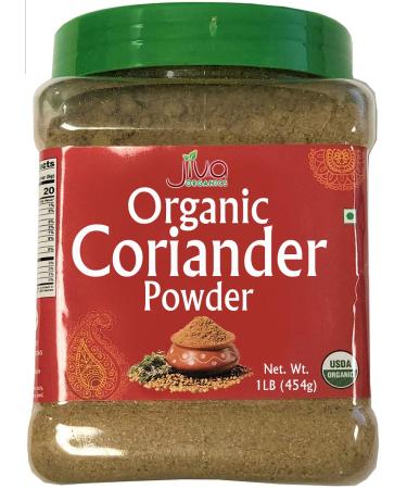 Jiva Organics Organic Coriander Powder 1 Pound Jar - 100% Natural & Non-GMO 1 Pound (Pack of 1)