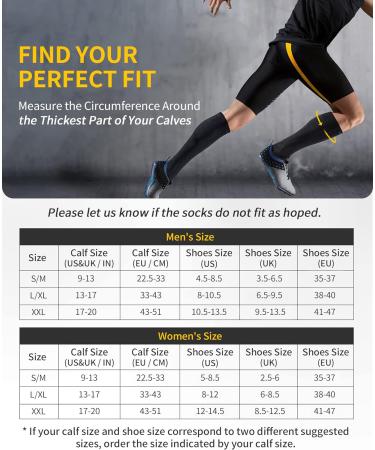 Buy Cambivo Compression Stockings for Men & Women - 2 Pairs XXL Black | Sports Travel Running Support Socks - Buy Online on SooperMarket.com