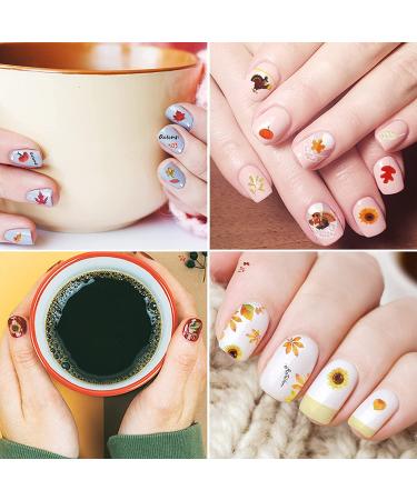 Whaline Autumn & Halloween Nail Art Stickers - 12 Sheets, Fall Leaves, Pumpkin, Bat, Ghost Patterns, Self-Adhesive Nail Decoration for Women, Girls - Perfect for Autumn Halloween Party Favors and DIY Nails - Buy Online on SooperMarket.com