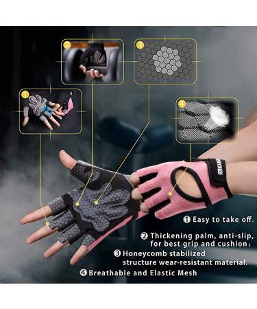 KANSOON Breathable Fingerless Workout Gloves for Women and Men - Pink Medium - Buy Online on SooperMarket.com