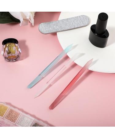 Professional Glass Cuticle Pusher Set - 3 Pieces Cuticle Remover Tool & Precision Nail File for Perfect Nail Care - Buy Online on SooperMarket.com