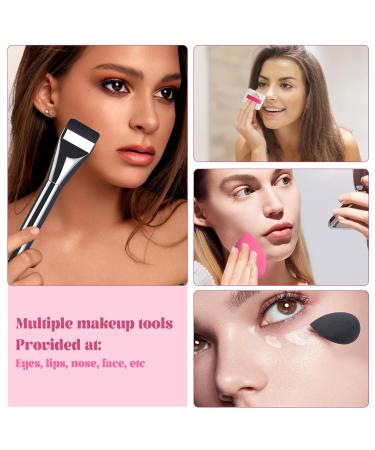 BS-MALL Foundation Makeup Brush Set | 3 Makeup Sponge Blenders | Silver & Pink | International Shipping - Buy Online on SooperMarket.com