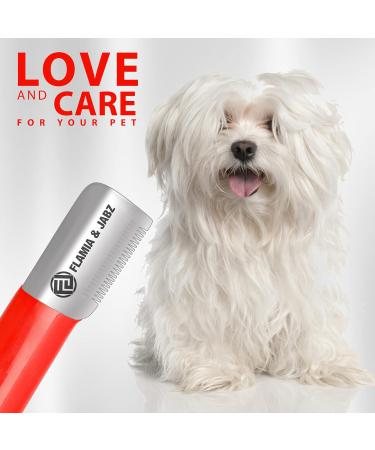 FLAMIA & JABZ Right-Handed Stainless Steel Stripping Knife for Dogs - Premium Plastic Handle - Buy Online on SooperMarket.com