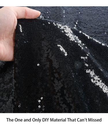 3 Feet Sequin Fabric by The Yard - Xmas Decor Tablecloth Linen - 1 Yard Black - Buy Online on SooperMarket.com