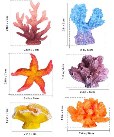 UEETEK 6-Pack Multicolor Sea Star & Coral Aquarium Decor - Realistic Fake Ornaments for Fish Tank Decoration - Buy Online on SooperMarket.com