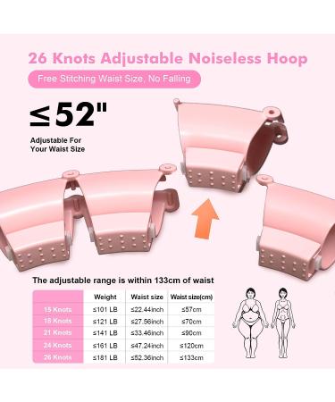 UNTIL Weighted Hula Fit Hoop Plus Size for Adults - 3rd Gen Noiseless Fitness Hoop with Counter - 26 Detachable Links - 2-in-1 Abdominal Fitness Massage - Pink - Buy Online on SooperMarket.com