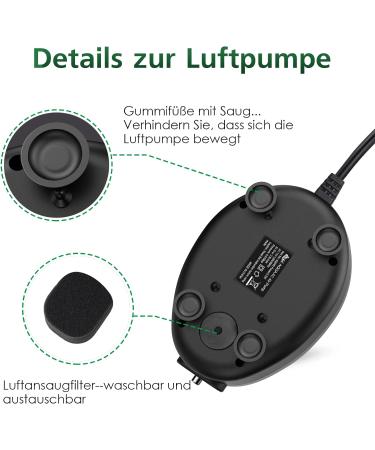 Buy AQQA Ultra Quiet 2.5W Aquarium Air Pump - Adjustable Oxygen Pump with Double Outlet Valve for Optimal Fish Tank Aeration - Buy Online on SooperMarket.com