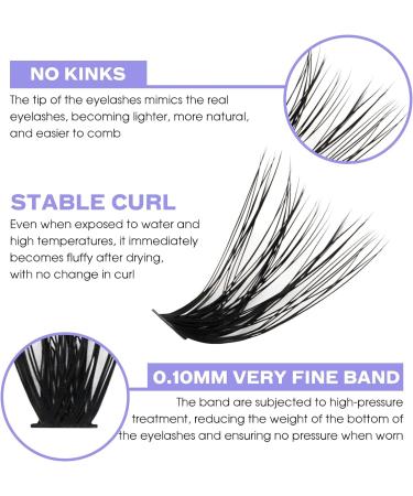 240PCS D Curl 12-16mm Individual Cluster Lashes Extensions for 3D Effect and DIY Eyelash Extensions - RR-12-16mm 3D Clusters+40D-0.07-D - Buy Online on SooperMarket.com