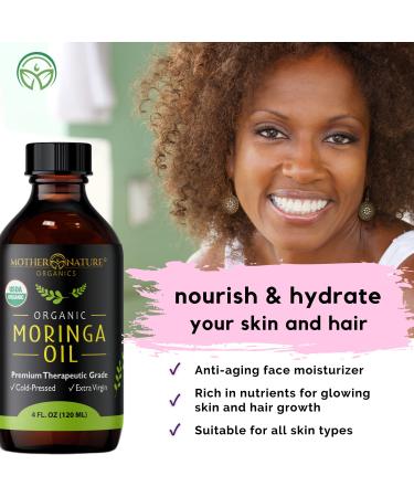 Nourish & Strengthen Hair from Inside Out with Moringa Oil & Capsules - Mother Nature Organics - Healthy Hair Growth - Buy Online on SooperMarket.com