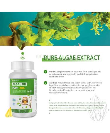 ALALIFE Pure DHA Algal Oil Supplement 170mg for Brain Bone & Heart Health & Joint Support - Non-GMO - Buy Online on SooperMarket.com