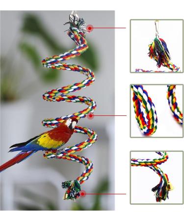 Aedcbaide Bird Parrots Toys 2 Pack Parakeet Parrot Swing Chewing Hanging Toys with Bell 59inch Bird Cotton Rope and 7Inch Diameter Bird Hanging Swing for Budgie Cockatiels Conures Finches - Buy Online on SooperMarket.com