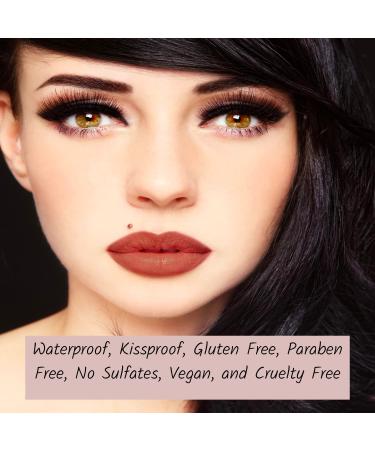 Mynena Terracota Brown Matte Lip Stain - Long Lasting, Waterproof, No Smudge, Talc-Free, Gluten-Free | Zoe - Buy Online on SooperMarket.com