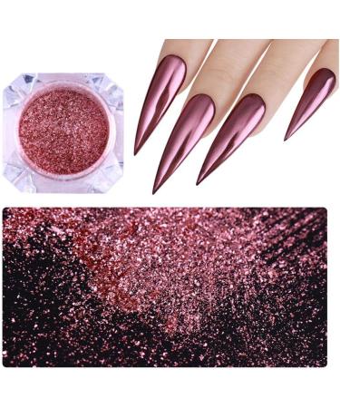 Rose Gold Nail Art Mirror Effect Powder Glitter Manicure Pigment Dust Decoration DIY Manicure 1g/Bottle - Buy Online on SooperMarket.com