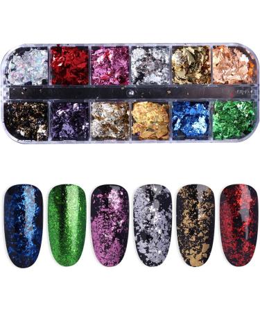 Nails Rhinestones Professional Nail Decoration 12 Grid Nail Crystals Gems for Women Girl Nails Stud Foil for Nails Art Craft DIY(Irregular Shape) - Buy Online on SooperMarket.com