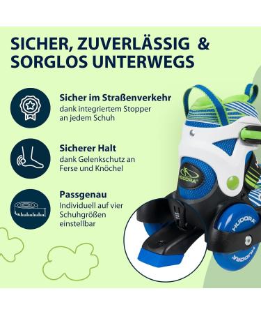 Buy Hudora My First Quad Roller Skates for Kids - Adjustable Sizes & Colors - High-Quality Safe Lightweight & Ideal for Children up to 20kg - Buy Online on SooperMarket.com