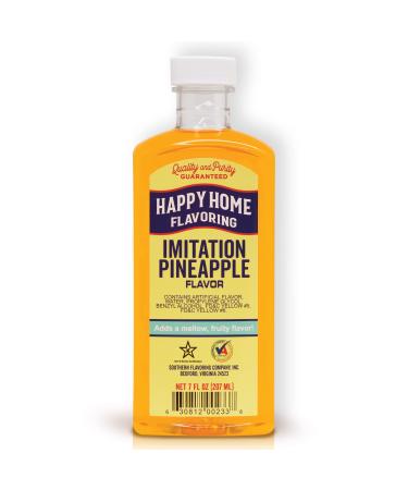Happy Home Imitation Pineapple Flavoring, Non-Alcoholic, Certified Kosher, 7 oz.