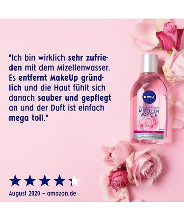 Nivea Rose Water Micellar Water 400ml - Gentle Facial Cleanser with Micellar Technology & Natural Rose Water - Buy Online on SooperMarket.com