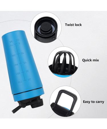ROCKY&CHAO Stainless Steel 900ml Protein Mixer Shaker Bottle - Blue | Fitness Shaker for Men and Women - Buy Online on SooperMarket.com
