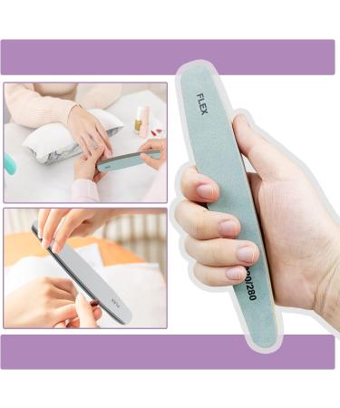Nail Files 4 Pieces Nail Buffer Blocks Professional Double Sided Nail File 100/180 220/280 Grit for Acrylic Natural Gel Nails Polish Suitable for Home Nail Salon - Buy Online on SooperMarket.com