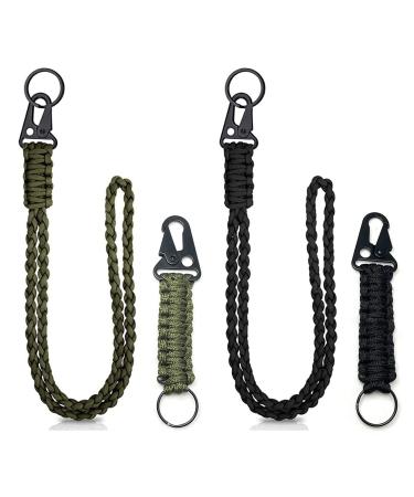 ROXNVM Paracord Key trailer with carabiner 4 pieces of key rings Paracord Lanyard paracord trailer for key knives outside camping hiking backpack fit men woman
