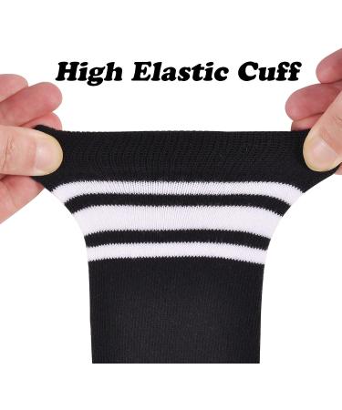 Kids Soccer Socks Toddler Striped Knee High 3-5T Cotton Sports Socks - Black/White (2 Pairs) - Buy Online on SooperMarket.com