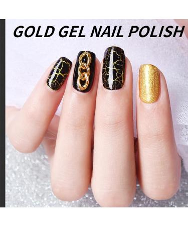 Crackle Nail Polish Egg Shell Gel Black Speckle Nail Polish Quick Dry & Long Lasting Nail Varnish Nail Art DIY at Home (GoldPrimer) - Buy Online on SooperMarket.com
