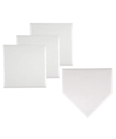 Franklin Sports MLB Baseball Base Set - Throw Down Rubber Bases for Baseball + Softball with Home Plate - Portable Backyard Baseball, Softball, Kickball Bases White