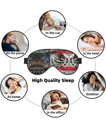 SSIMOO Mexican American Flag Eye Mask | Soft & Breathable Sleep Mask for Travel | Relaxation & Comfort - Buy Online on SooperMarket.com