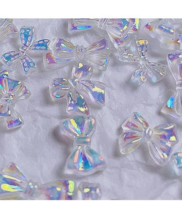 Buy SANWOOD 50Pc 3D Nail Art Bowknot Ornaments | Aurora Shiny Resin Glitter Rhinestones for DIY Manicure - International Shipping Available - Buy Online on SooperMarket.com