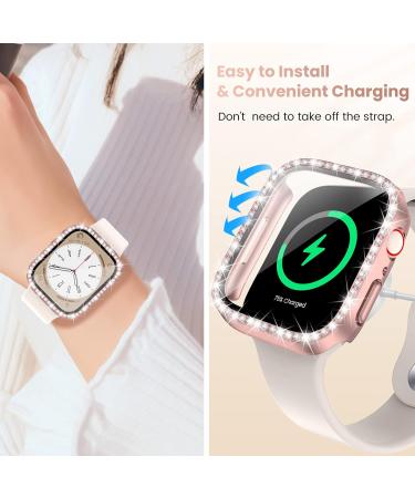 Goton Bling Case for Apple Watch 40mm SE Series 6 5 4 | 2-Pack Women's Glitter Diamond Rhinestone Screen Protector Bumper Cover | Starlight+Rose Gold - Buy Online on SooperMarket.com