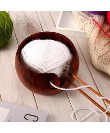 Willbond Wooden Yarn Bowl - Handmade 6x3 inch Knitting & Crochet Holder with Holes for DIY Accessories - Buy Online on SooperMarket.com