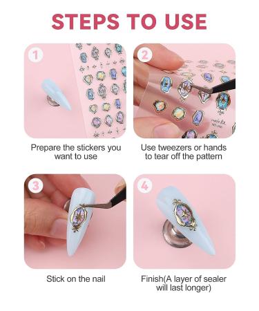 5D Gold Nail Art Sticker Decals - Vintage Classic Designs for Women & Girls - Buy Online on SooperMarket.com