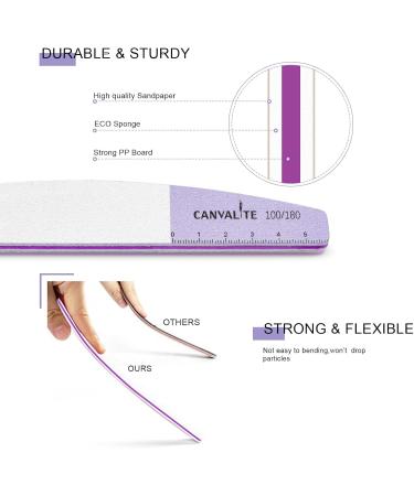 Buy Canvalite 12stk Nail Files for Gel Polish Professional 100/180 Double-Sided Washable & Reusable Nail Buffers | International Shipping Available - Buy Online on SooperMarket.com