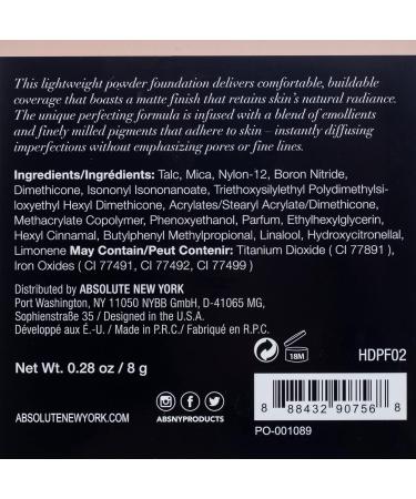 Absolute New York HD Flawless Powder Foundation (Pearl) - Smooth, Natural Finish - Buy Online on SooperMarket.com