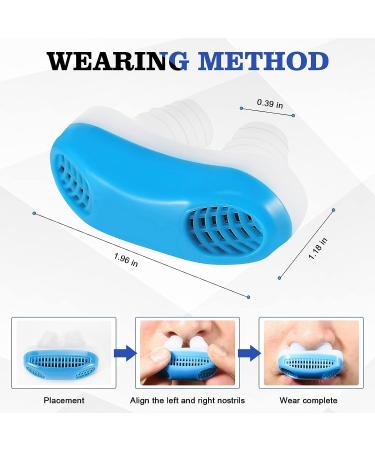 2-in-1 Anti Snoring Nose Air Purifier | Nasal Vents for CPAP Users | Stop Snoring Sleep Aid for Men and Women - Blue - Buy Online on SooperMarket.com