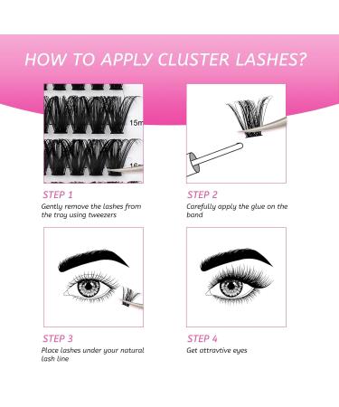 Fadlash 60D Cluster Eyelash Extensions - DIY 0.07 C Curl 12-18mm 200PCS for Home Use - Buy Online on SooperMarket.com