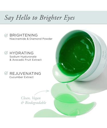 PUR Mellow Eyes Hemp-Derived Eye Patches: Reduce Puffiness & Brighten Under Eye Area with Hemp Seed Oil, Green Tea Extract & Kiwi Fruit Extract - 30 Pairs (Cruelty & Gluten Free) - Buy Online on SooperMarket.com