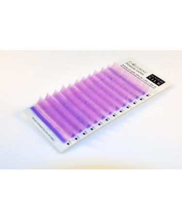 Alluring Mixed Size Color Lashes for Eyelash Extenions (C Curl - Mix 0.20mm thickness (10mm to 14mm) Lilac (light purple)) C Curl - Mix (10mm to 14mm) Lilac (light purple)