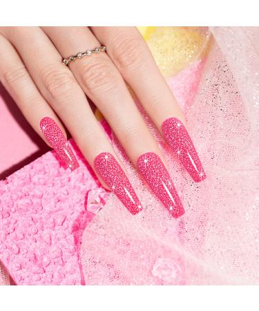 RARJSM Pink Gel Nail Polish - 7.5ml Reflective Glitter Neon Shimmer | Summer Candy Collection - Buy Online on SooperMarket.com