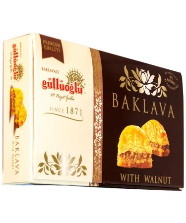 Gulluoglu Premium Dry Baklava with Walnut - Traditional Turkish Baklava 500g - Freshly Produced for Long Lasting Delight - Buy Online on SooperMarket.com