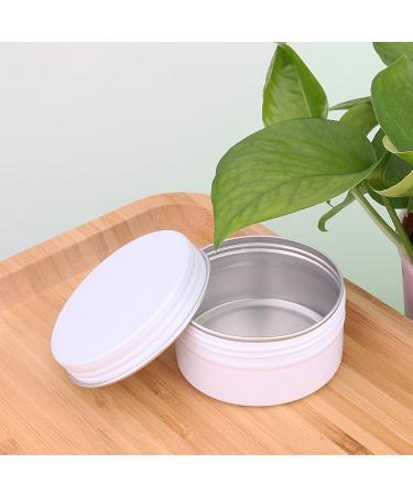 Buy Zeoabsy 10-Piece 80ml White Aluminum Jars - Perfect for Cosmetics Candles & Ointments | Includes Spatulas & Etiquette Labels - Buy Online on SooperMarket.com