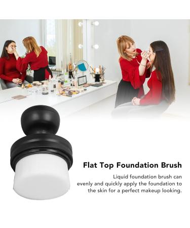 Round Liquid Foundation Brush - Flat Top Soft Hair Portable & Skin-Friendly for All Skin Types - Dustproof Cover Makeup Tool - Buy Online on SooperMarket.com