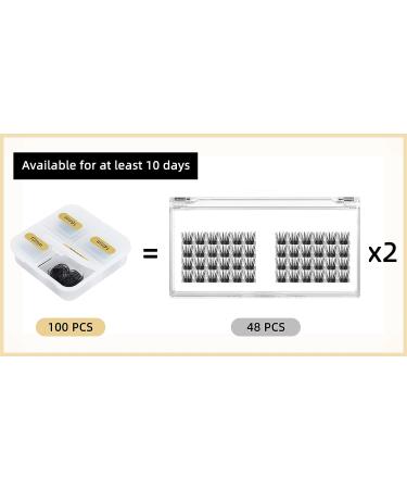 100 Pcs DIY Eyelash Extensions | Thin Stem Lash Cluster Set 10/12/14/16mm | Reusable Makeup | Self-application | HHX04 Mix10-16mm - Buy Online on SooperMarket.com