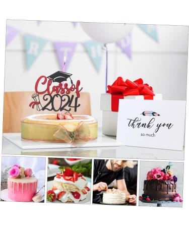 Warmhm 10 Sets Cake Insert Decor Party Supplies Graduation Cake Toppers Graduation Cupcake Topper Cake Picks Grad Cupcake Toppers European and American Plug-in Red Paper Redx2pcs 16.00X13.00X0.10CMx2pcs - Buy Online on SooperMarket.com