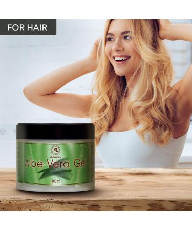Aloe Vera Gel 300ml - Moisturizer for Face Hair & Body - Soothing Cooling Gel for All Skin Types - Perfect for Dry Skin & Shaving - Buy Online on SooperMarket.com
