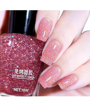 TBeautfave Pink Glitter Nail Polish Glitter Nail Polish Quick Dry Long Lasting Nail Varnish - Water Based No Need Cure Nail Gel Polish Non-Toxic Breathable Nail Polish Home Nail Art 23