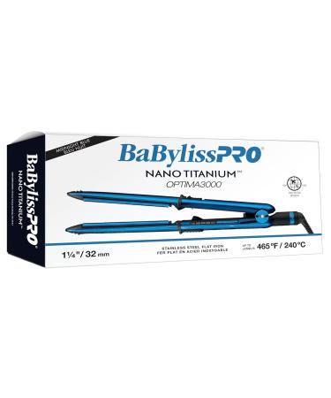 BaBylissPRO Nano Titanium Stainless Steel OPTIMA Flat Iron 1-1/4" Wide Midnight Blue - Buy Online on SooperMarket.com